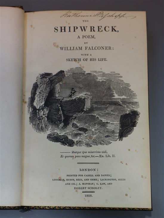 Falconer, William - The Shipwreck, a poem, 3rd edition, 8vo, blue morocco gilt, frontis and 7 engravings,